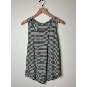 Lululemon Striped Tank Top Racerback Athletic‎ Workout Gray White